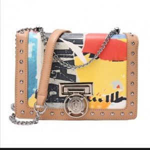 Studded Letter Print Crossbody